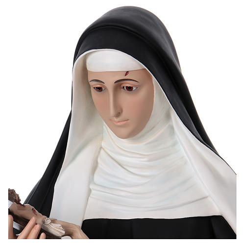 Virgen María del Murillo 155 cm fibra de vidrio coloreada ojos de vidrio 8