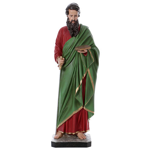 Estatua de San Pablo 110 cm fibra de vidrio coloreada 1