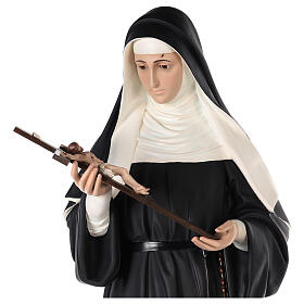 St. Rita 160 cm in colored fiberglass with glass eyes