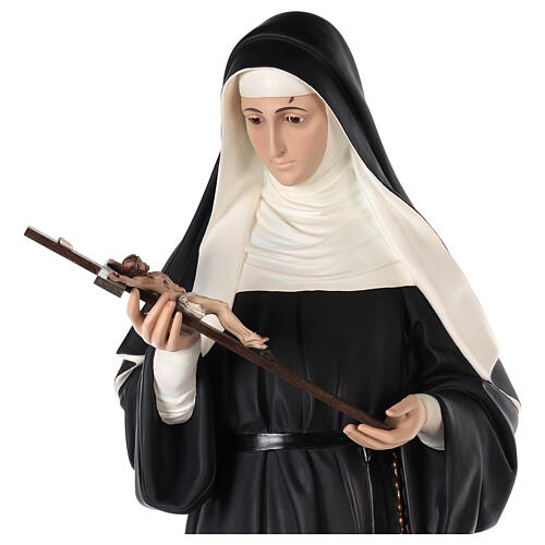 St. Rita 160 cm in colored fiberglass with glass eyes 2