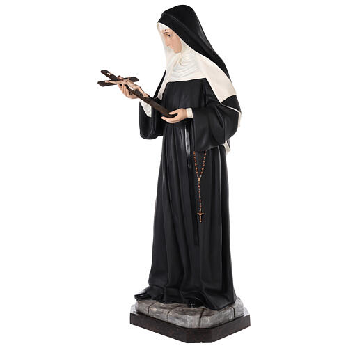 St. Rita 160 cm in colored fiberglass with glass eyes 3