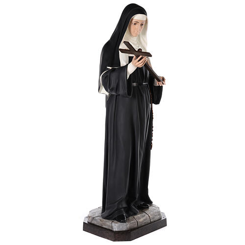 St. Rita 160 cm in colored fiberglass with glass eyes 5