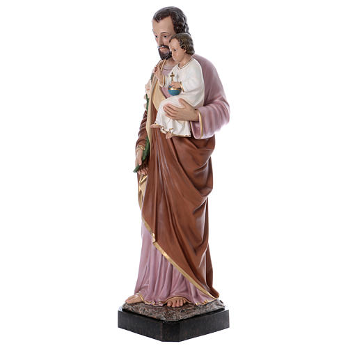 St Joseph statue, 160 cm colored fiberglass glass eyes 3