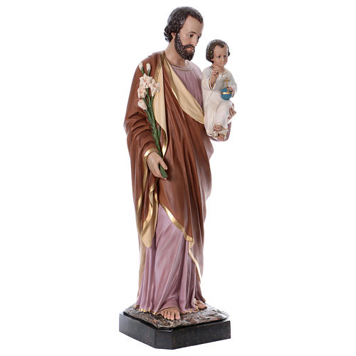 St Joseph statue, 160 cm colored fiberglass glass eyes 5