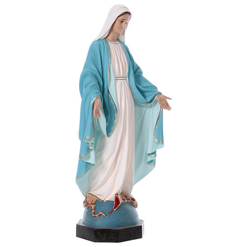 Our Lady of the Miraculous Medal 110 cm coloured fibreglass and glass eyes 5