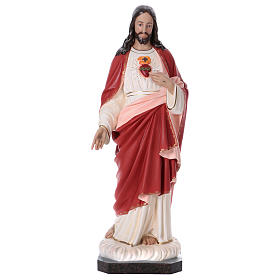Sacred Heart of Jesus figure, 165 cm colored fiberglass crystal eyes
