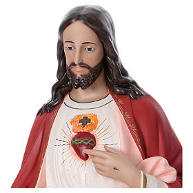 Sacred Heart of Jesus figure, 165 cm colored fiberglass crystal eyes