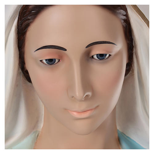 Virgen Milagrosa 180 cm fibra de vidrio pintada ojos vidrio 4