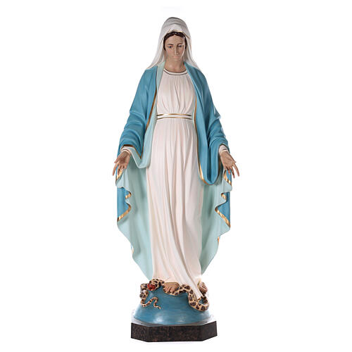 Our Lady of Grace statue 180 cm, in painted fiberglass glass eyes 1