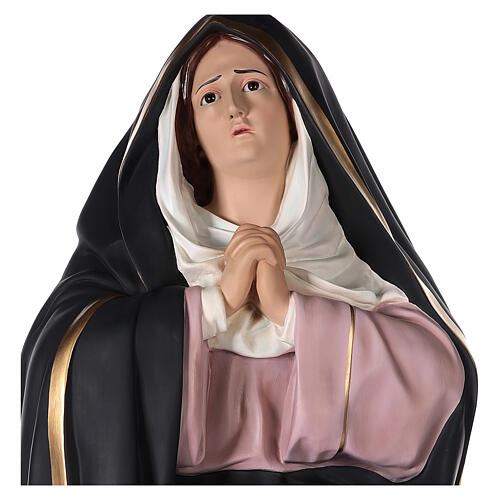 Our Lady of Sorrows statue 160 cm, in painted fiberglass glass eyes 2