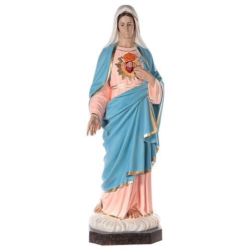 Sacred Heart of Mary 165 cm fibreglass painted with glass eyes 1