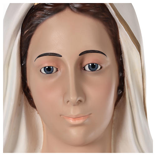 Imagem Sagrado Coração de Maria 165 cm fibra de vidro pintada com olhos de vidro 7