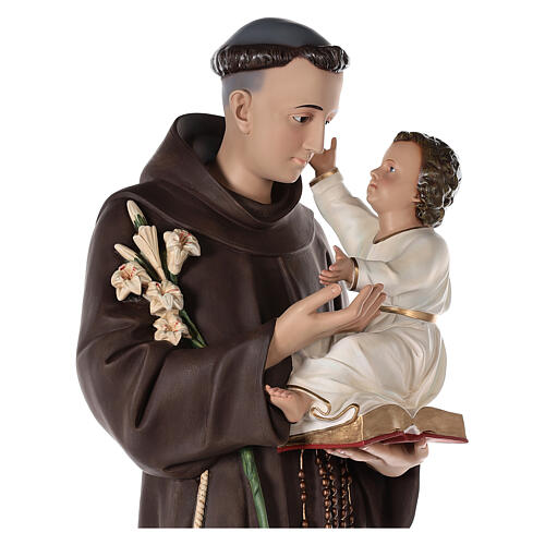 St. Anthony of Padua 160 cm fibreglass painted with glass eyes 4