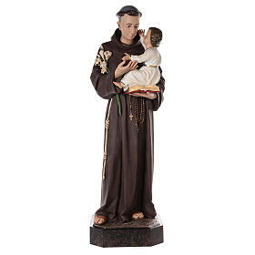 St Anthony of Padua statue 160 cm, in painted fiberglass with glass eyes