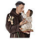 St Anthony of Padua statue 160 cm, in painted fiberglass with glass eyes s4
