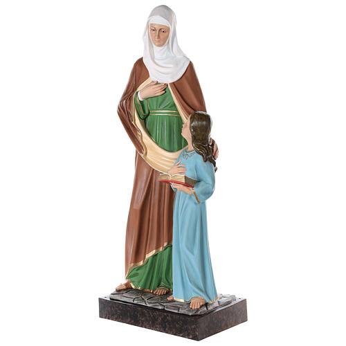 Sainte Anne avec Marie enfant 150 cm fibre de verre peinte yeux verre 3