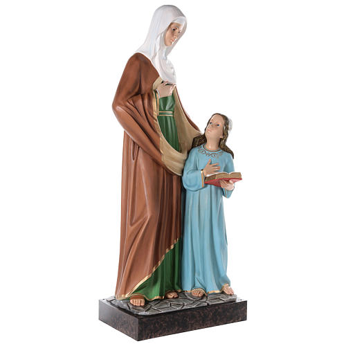 Sainte Anne avec Marie enfant 150 cm fibre de verre peinte yeux verre 5