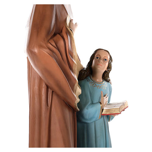 Sainte Anne avec Marie enfant 150 cm fibre de verre peinte yeux verre 6
