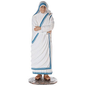 Sainte Teresa de Calcutta 150 cm fibre de verre peinte yeux verre