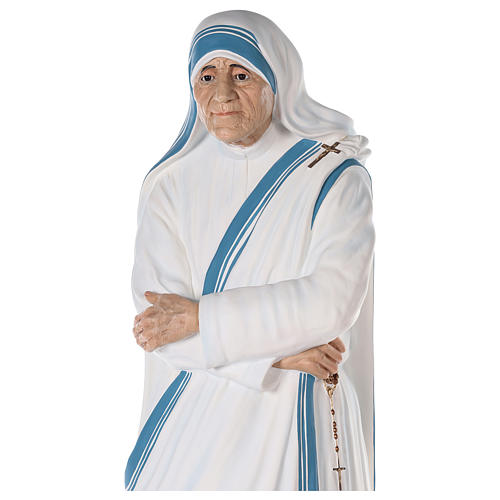 Sainte Teresa de Calcutta 150 cm fibre de verre peinte yeux verre 2
