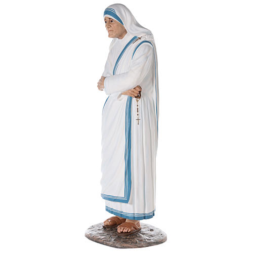 Sainte Teresa de Calcutta 150 cm fibre de verre peinte yeux verre 3