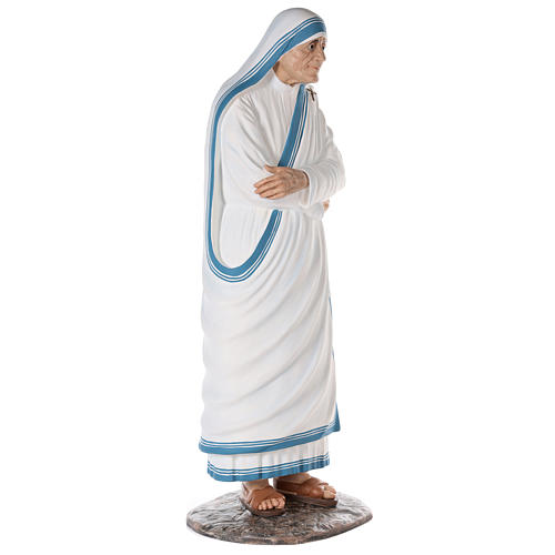 Sainte Teresa de Calcutta 150 cm fibre de verre peinte yeux verre 5
