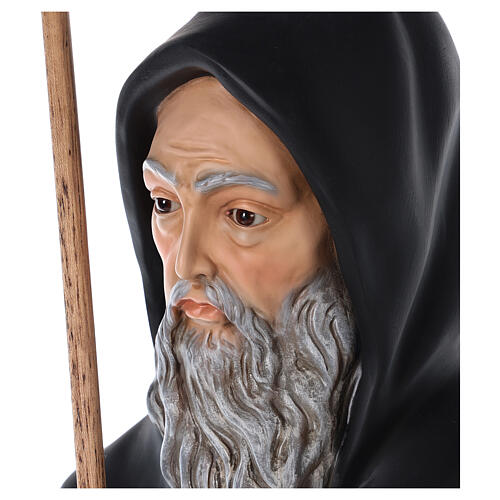 Saint François de Paule fibre de verre colorée 115 cm yeux verre 6