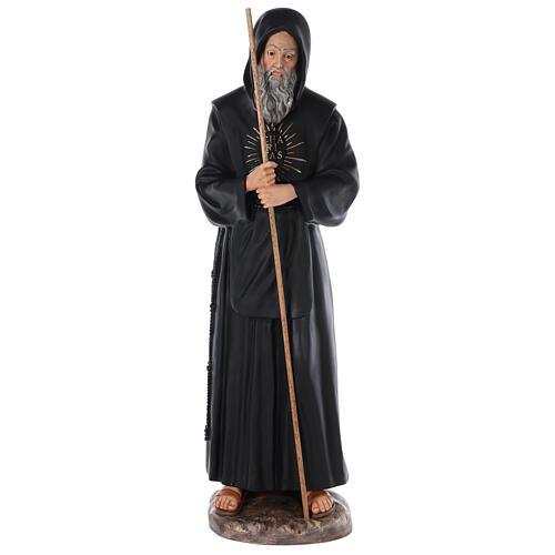 St Francis of Paola statue 115 cm, in colored fiberglass glass eyes 1