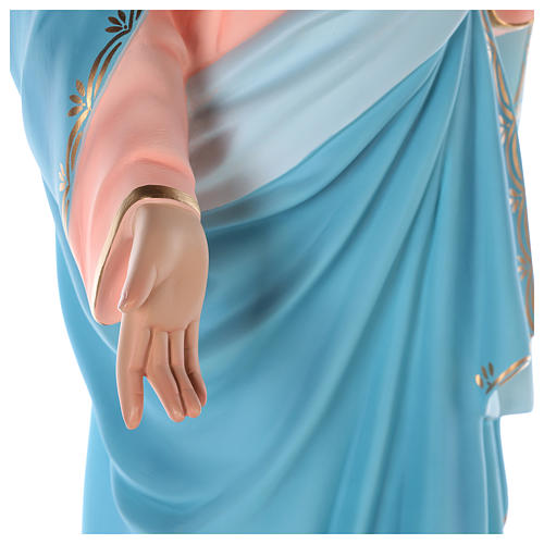 Sacro Cuore di Maria vetroresina colorata 110 cm occhi in vetro 6