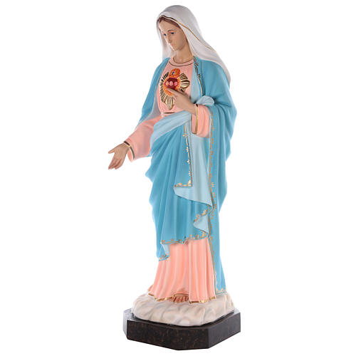 Immaculate Heart of Mary statue 110 cm, in colored fiberglass glass eyes 3