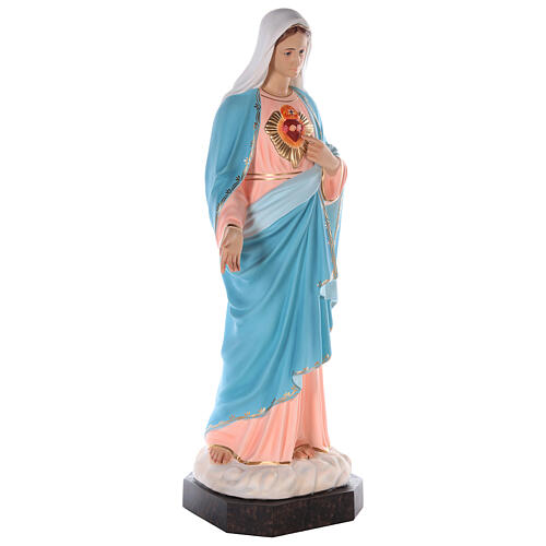 Immaculate Heart of Mary statue 110 cm, in colored fiberglass glass eyes 5