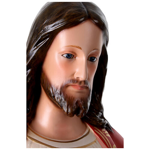 Heiligstes Herz Jesus 110cm bemalten Fiberglas mit Kristallaugen 5