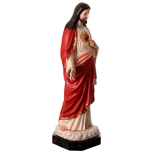 Sacred Heart of Jesus coloured fibreglass 110 cm glass eyes 7