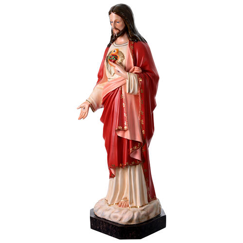 Sacré-Coeur de Jésus fibre de verre colorée 110 cm yeux en verre 4