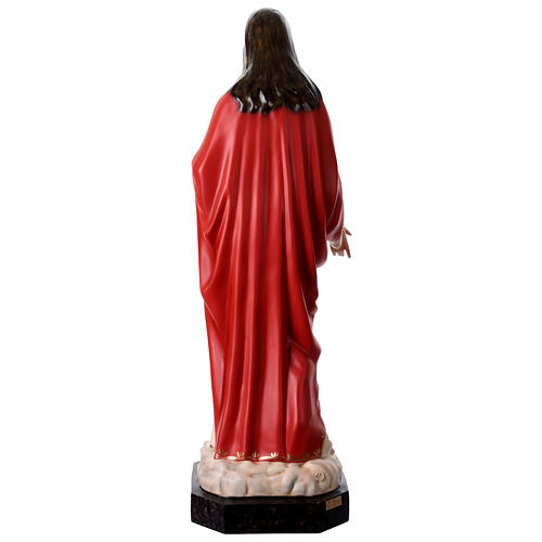 Sacré-Coeur de Jésus fibre de verre colorée 110 cm yeux en verre 12