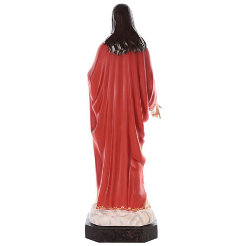 Sacred Heart of Jesus statue 110 cm, in colored fiberglass with glass eyes 7