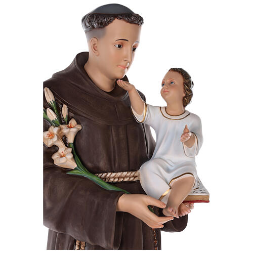 St. Anthony statue 130 cm, in colored fiberglass with glass eyes 2