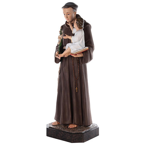 St. Anthony statue 130 cm, in colored fiberglass with glass eyes 3