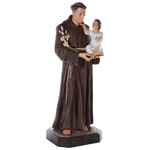 St. Anthony statue 130 cm, in colored fiberglass with glass eyes 5