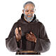 Saint Padre Pio fibre de verre colorée 110 cm yeux verre s2