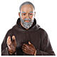 Saint Padre Pio fibre de verre colorée 110 cm yeux verre s3