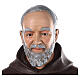 Saint Padre Pio fibre de verre colorée 110 cm yeux verre s4