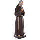 Saint Padre Pio fibre de verre colorée 110 cm yeux verre s7