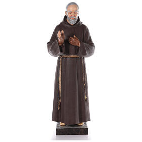 San Padre Pio vetroresina colorata 110 cm occhi vetro