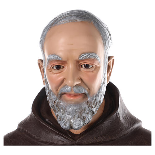 San Padre Pio vetroresina colorata 110 cm occhi vetro 4