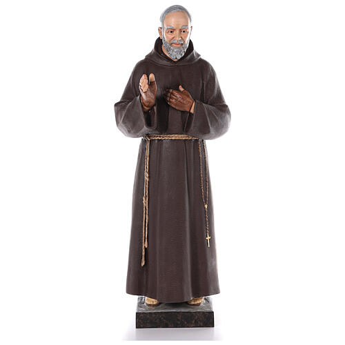 Święty Ojciec Pio, włókno szklane, malowana, 110 cm, szklane oczy 1