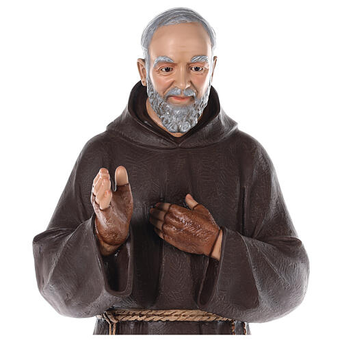Święty Ojciec Pio, włókno szklane, malowana, 110 cm, szklane oczy 2