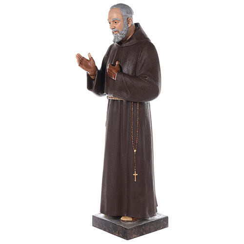Święty Ojciec Pio, włókno szklane, malowana, 110 cm, szklane oczy 5