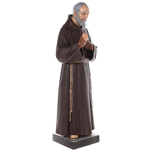 Święty Ojciec Pio, włókno szklane, malowana, 110 cm, szklane oczy 7