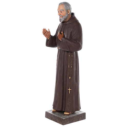 Statue Saint Pio fibre de verre colorée 82 cm yeux en verre 4